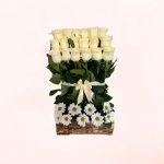 Arrimo de 18 Rosas Blancas