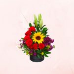 Box de Rosas, Lilium y Girasol
