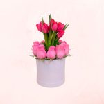 Box de Tulipanes y Rosas Rosadas