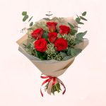 Ramo de 6 Rosas Rojas con Eucalyptus
