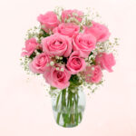 Florero de 10 Rosas Rosadas