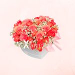 Box Corazon 25 Rosas Rosadas