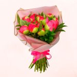 Ramo de 10 Peonias Rojas
