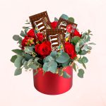 Box Dulzura de Rosas Rojas y M&M
