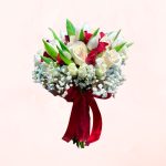 Ramo de Novia de Rosas Blancas y Tulipanes