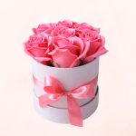 Box Cilindrico de Rosas Rosadas
