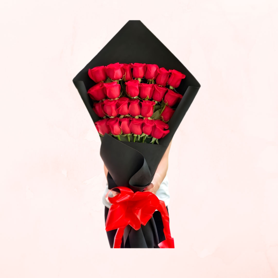 Ramo de 25 Rosas Rojas – Floreria Kamelia