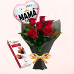 Ramo de Rosas rojas con bombones y globo