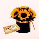 Box de Girasoles y Bombones Ferrero Rocher