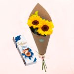 Ramo de dos Girasoles y Bombones Belgian